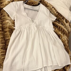 Hazel Ivory Lace-Up Dress